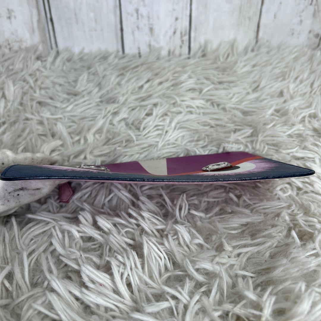 FENDI ポーチ　セカンドバッグ　モンスター　ストーン　ロゴ　PVC