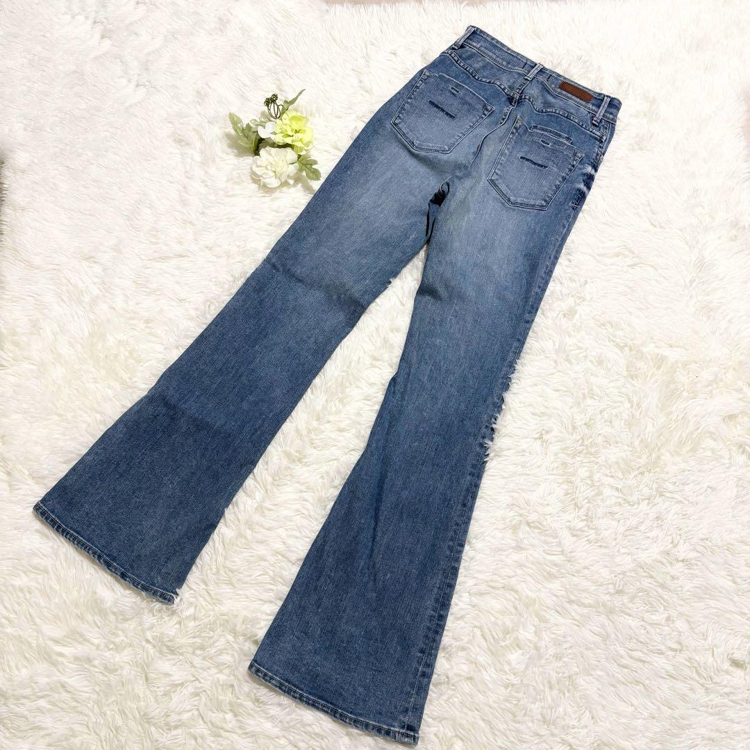 美品 YANUK フィギーライトブルーブーツカット サイズ24 ヤヌーク