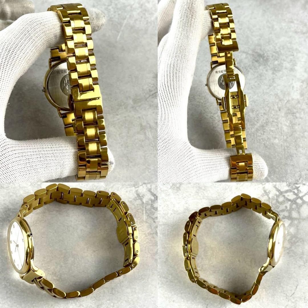 稼働 美品 オメガ デビル クォーツ 腕時計 ゴールド 新品ベルト