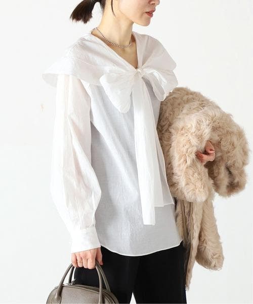 ■専用■美品 IENA 2,4万 イタリア製生地 セーラー ボウタイブラウス