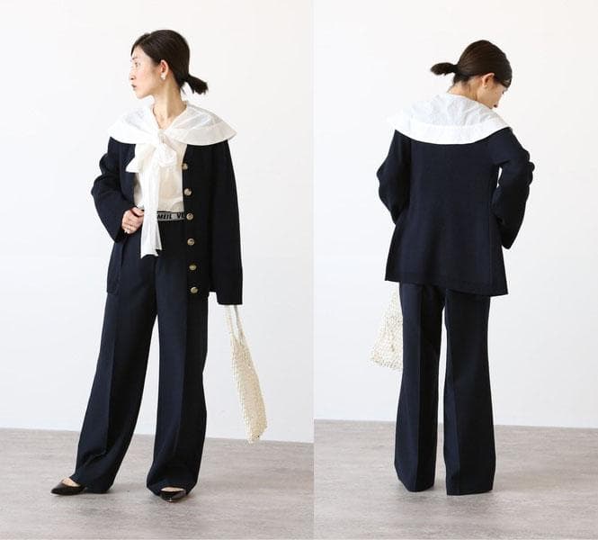 ■専用■美品 IENA 2,4万 イタリア製生地 セーラー ボウタイブラウス