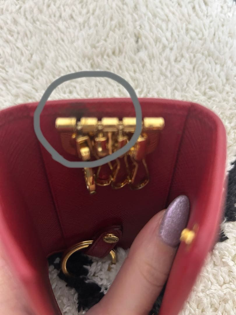 PRADA キーケース 4連 キーリング付き 取り外し可