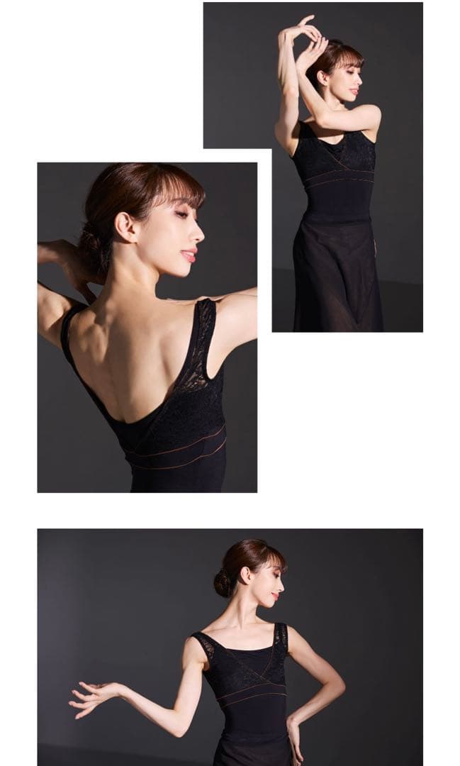 新品同様【AKANE TAKADA】ノースリーブレオタード 1231 ブラック