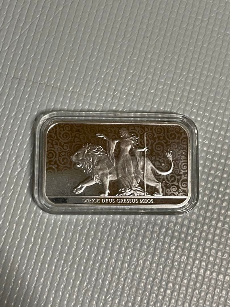 純銀　ウナとライオン　シルバーバー　ケース付き