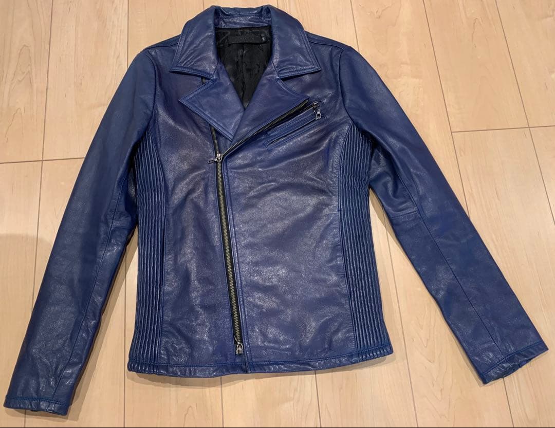 FUGA ダブルライダース 本革 レザージャケット　青