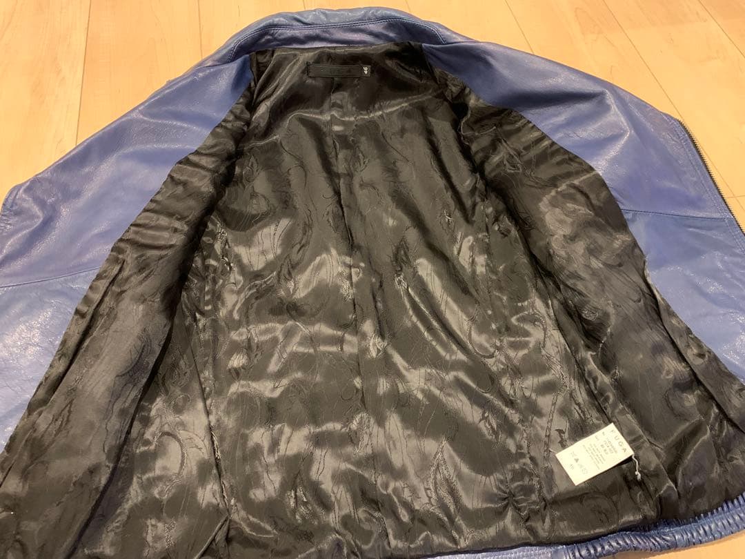 FUGA ダブルライダース 本革 レザージャケット　青