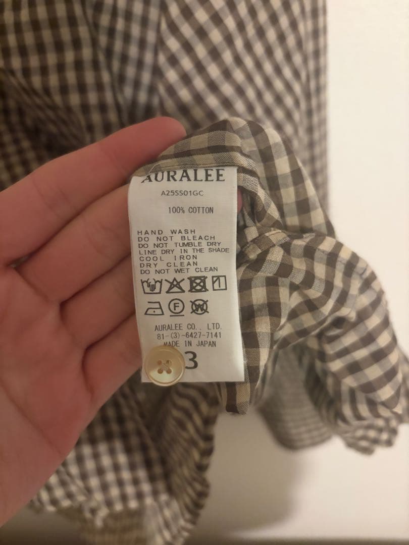 サイズ3 AIRY LIGHT COTTON CHECK SHIRT