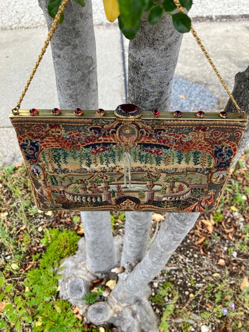 宮廷柄アンティーク プチポワン バッグ