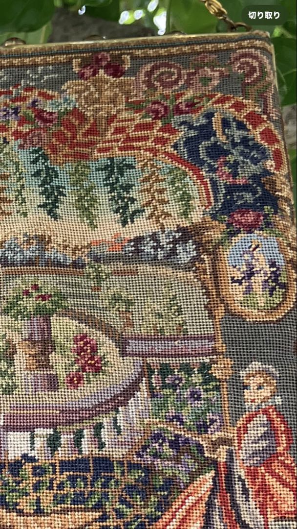 宮廷柄アンティーク プチポワン バッグ