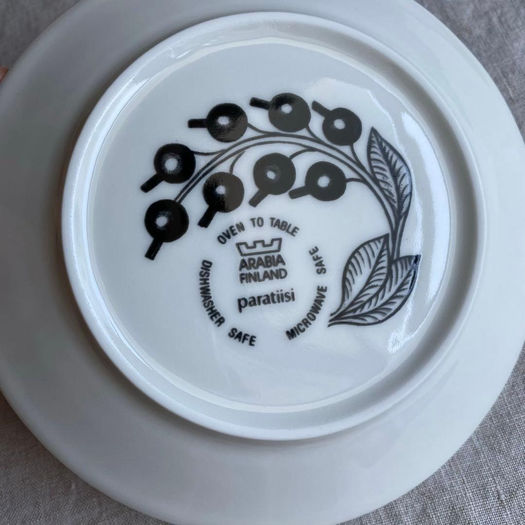 アラビア ブラックパラティッシ カップ&ソーサー 2客セット 旧ロゴ