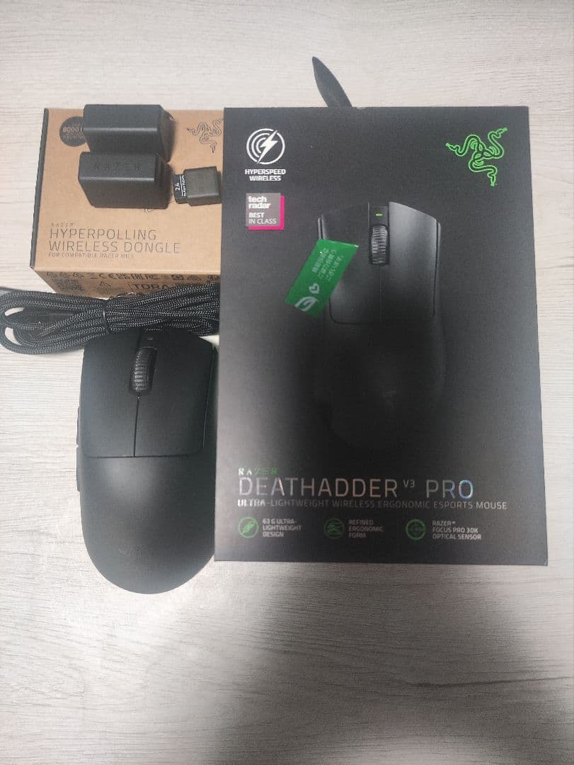 Razer deathadder V3 pro 8000hz用ドングル付き