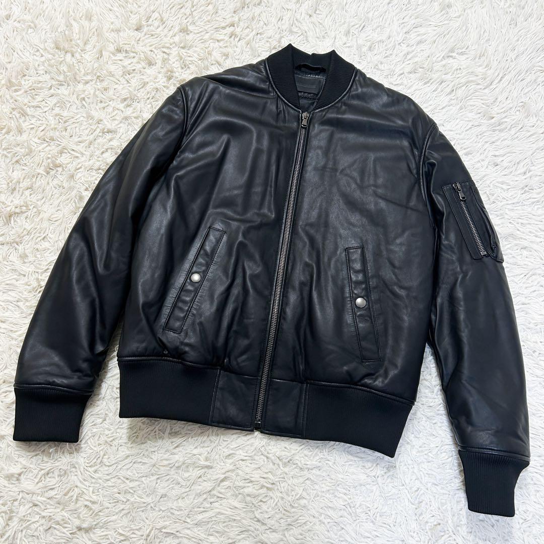 超美品✨ DIESEL BLACK GOLD ラムレザー MA-1 52