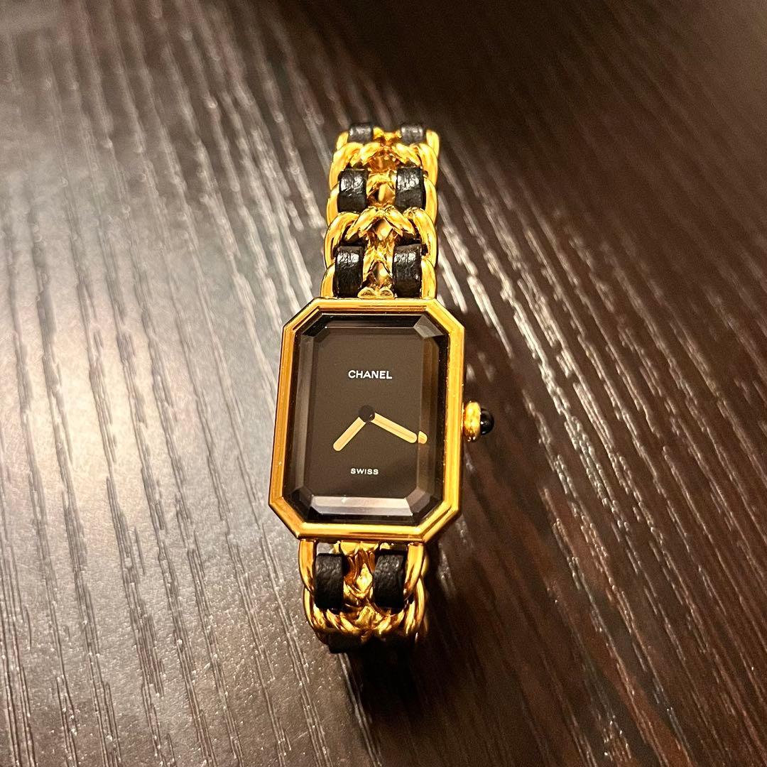 CHANEL SWISS 腕時計 ゴールド/ブラック S