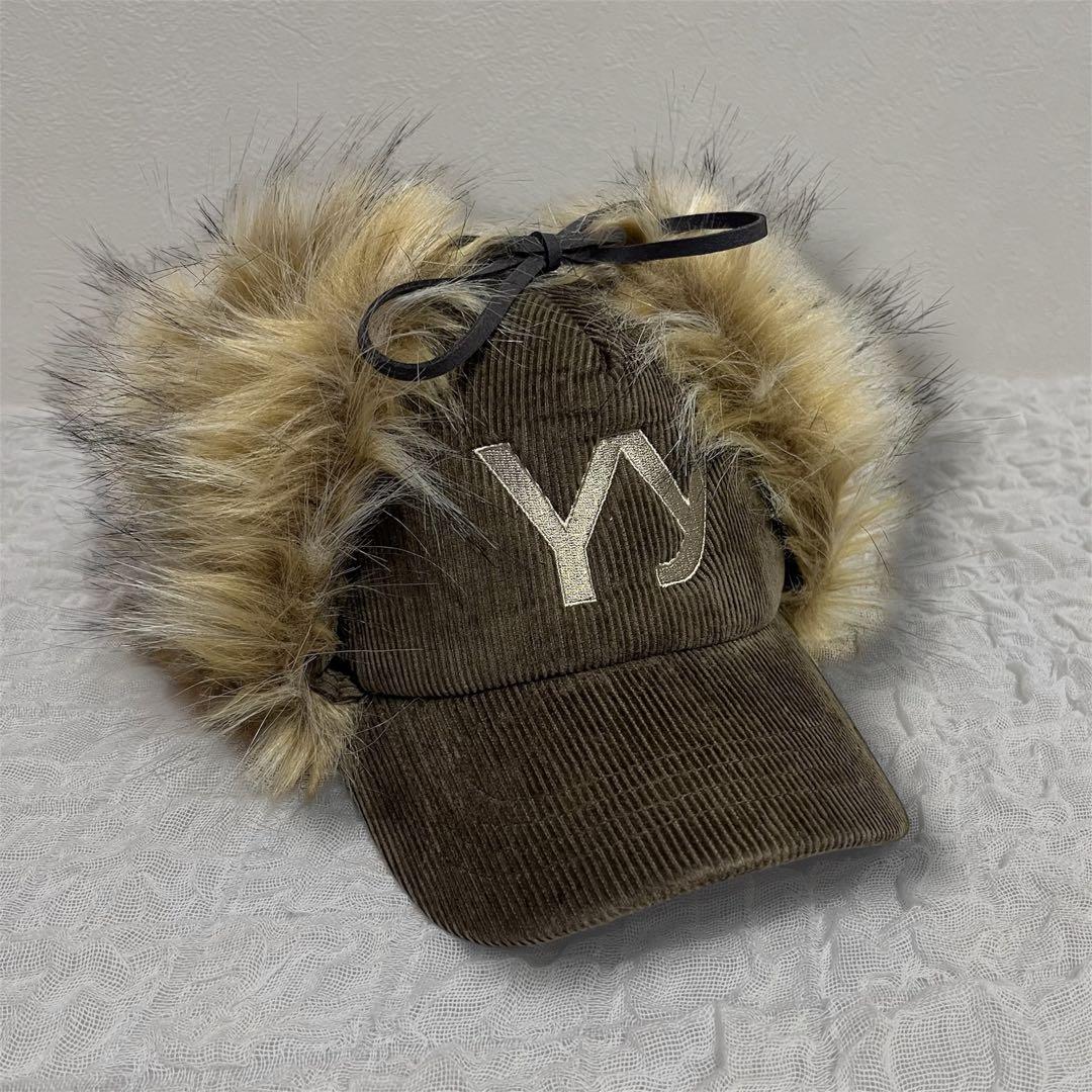 【新品未使用】open Yy ファーキャップ ブラウン