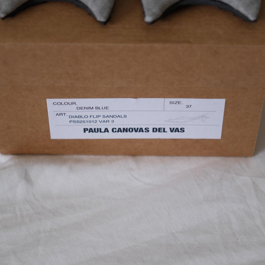 新品 Paula Canovas del Vas ヒールサンダル グレー 37