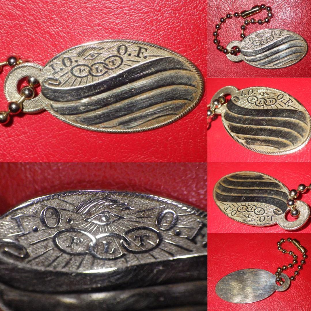 20'S★オッドフェローズ★ビンテージ★タグ★9★キーホルダー★フリーメイソン