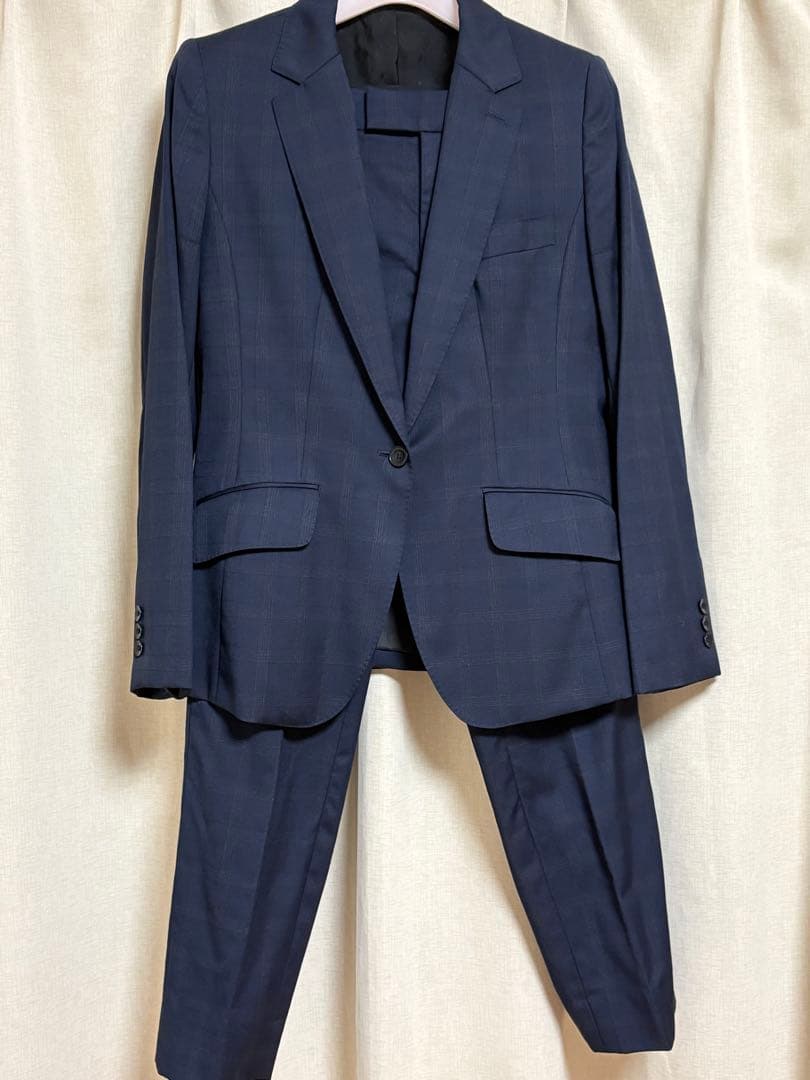【SALE中】HILTON ネイビー チェック柄 パンツスーツ