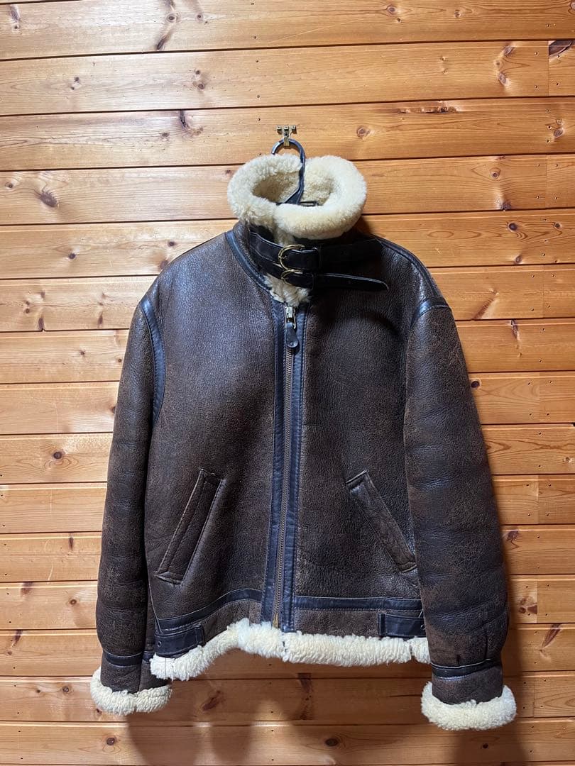 B-3 ブラウン革ジャン 羊毛