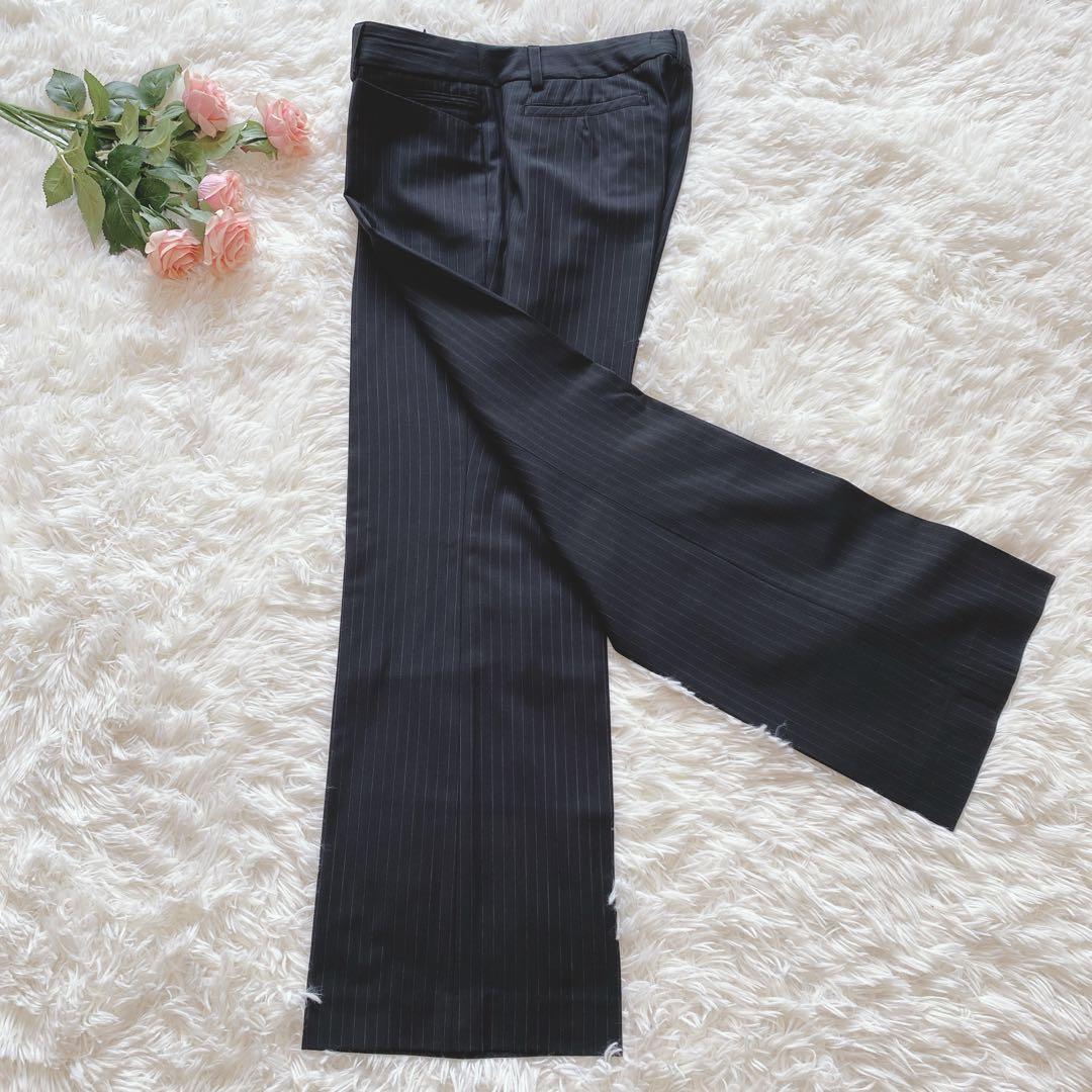 【44/46】23区（ニジュウサンク）パンツスーツ　大きいサイズ　ストライプ