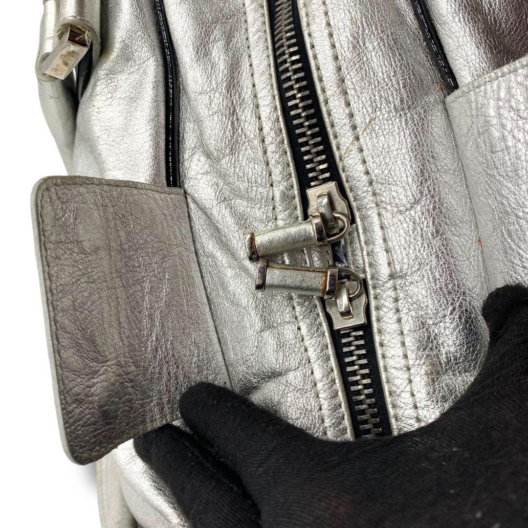 ドルチェアンドガッバーナ　ユニセックス　シルバー ボストンバッグ ラージレザー