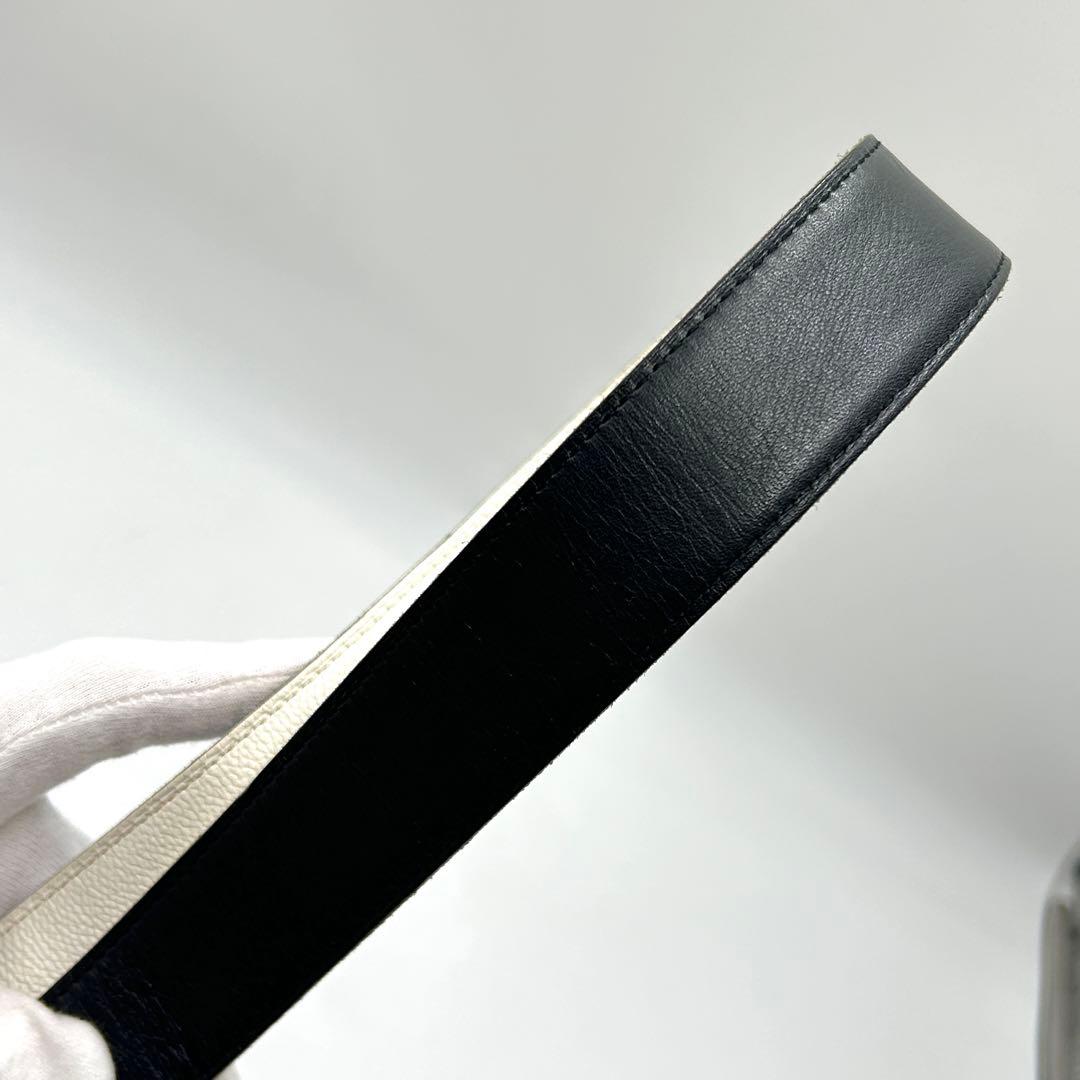 タピタピ様エルメス✨Hベルト ネイビー ホワイト シルバー金具 H刻印