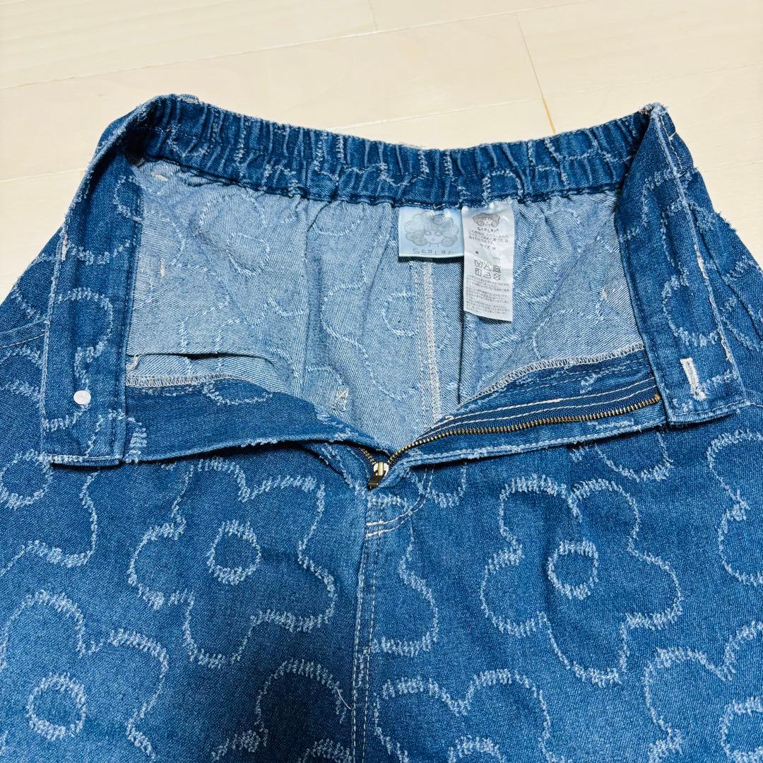 【完売品】ScoLar スカラー　花 ジャガードデニムパンツ ワイドパンツ