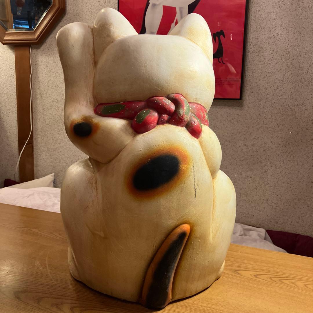 【ヴィンテージ】招き猫 陶器製 約50cm