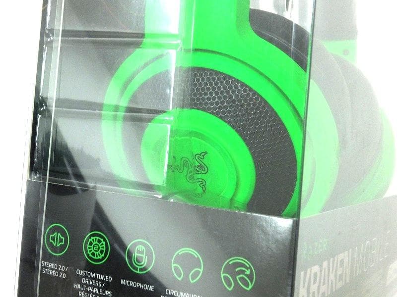 Razer Kraken モバイルヘッドフォン (ネオングリーン)