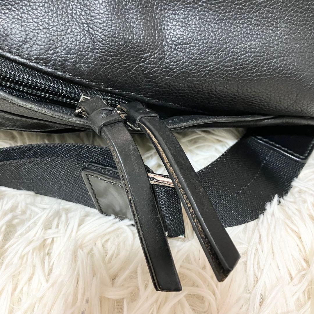 【美品】COACH ボディバッグ クロスボディ レザーブラック