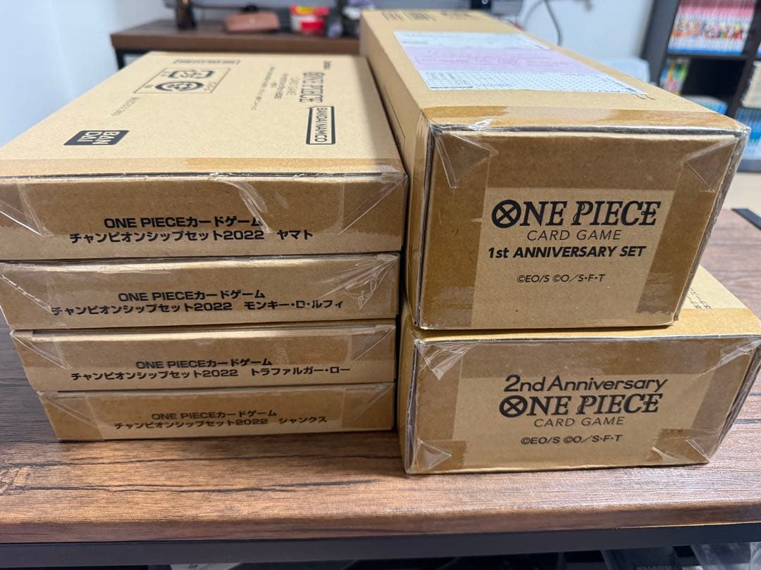 ワンピースカードアニバーサリー1.2、チャンピオンシップセット未開封セットまとめ