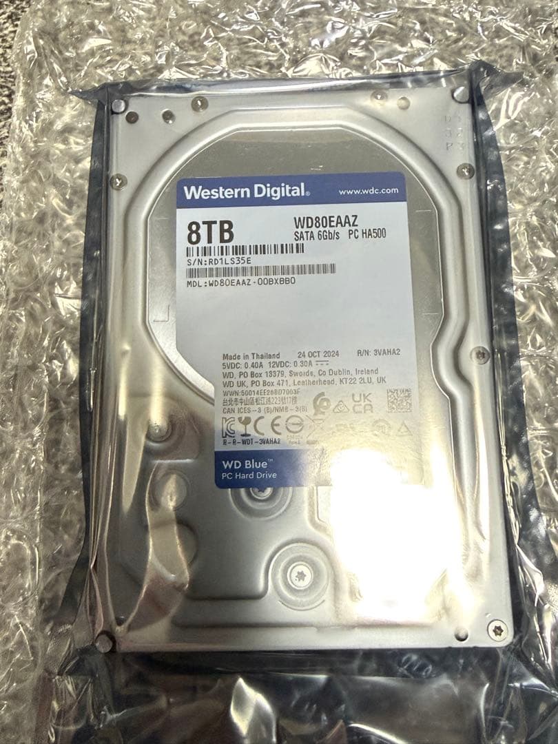 新品未使用 WD80EAAZ 8TB 内蔵型HDD