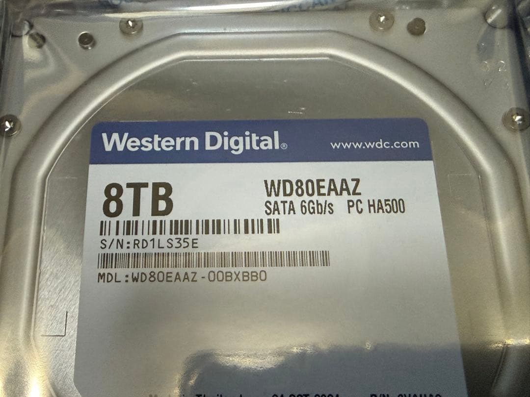 新品未使用 WD80EAAZ 8TB 内蔵型HDD