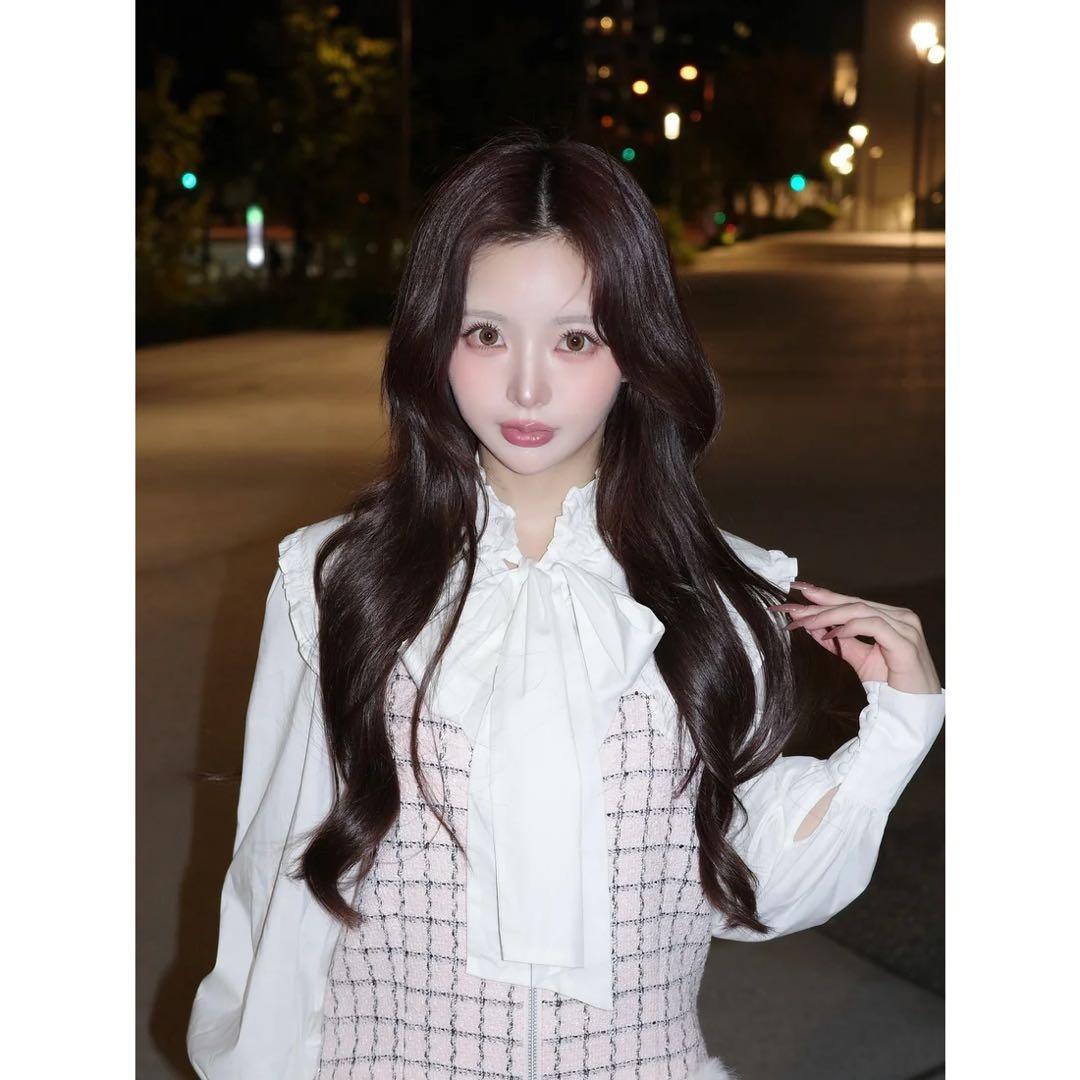 新品タグ付 ダーリッチ フロントファスナーツイードミニワンピース フリー ピンク