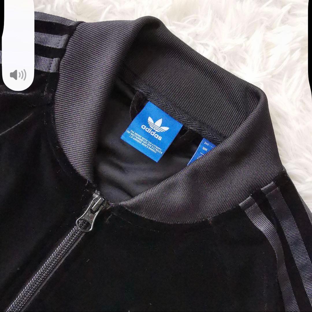 adidas ベルベット ジャージ 黒 UK 10