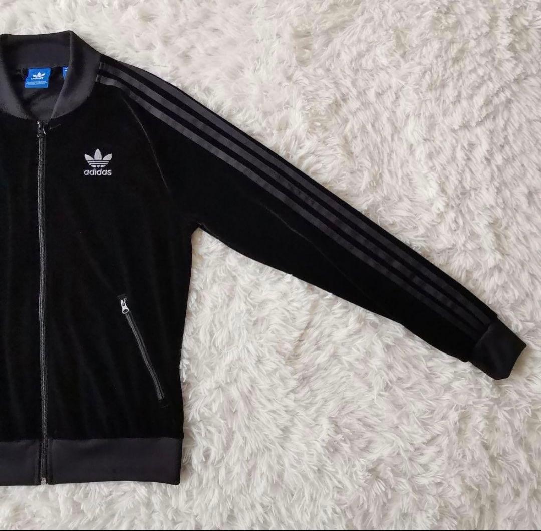 adidas ベルベット ジャージ 黒 UK 10