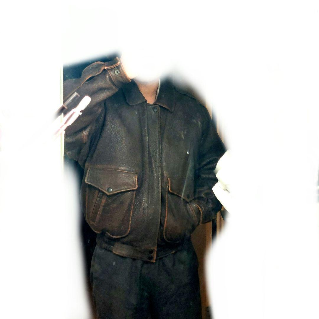【雰囲気抜群】羊革 レザー A-2 G-1 フライトジャケット 空軍