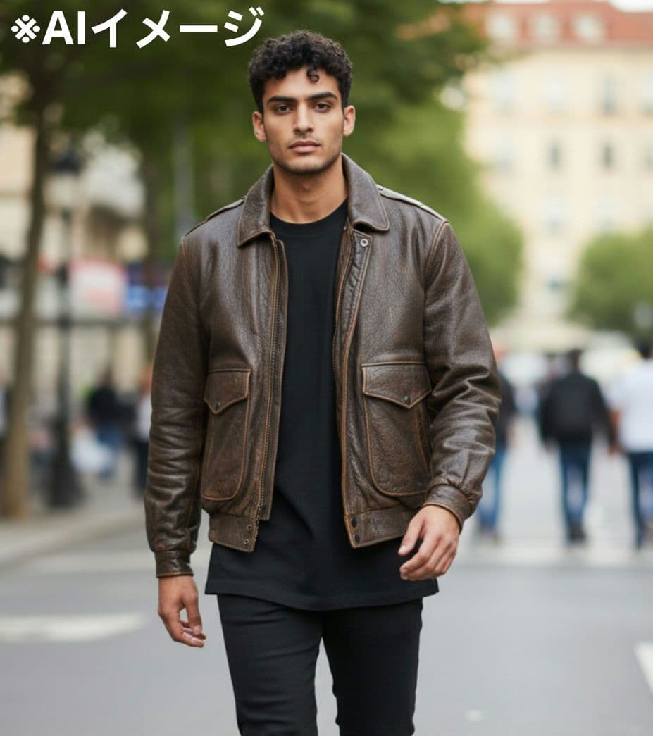 【雰囲気抜群】羊革 レザー A-2 G-1 フライトジャケット 空軍