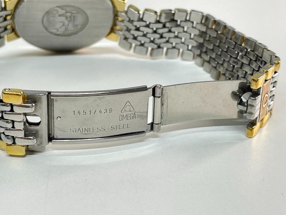 ◆OMEGA オメガ クォーツ ２針 ポイント ゴールド 腕時計　08189