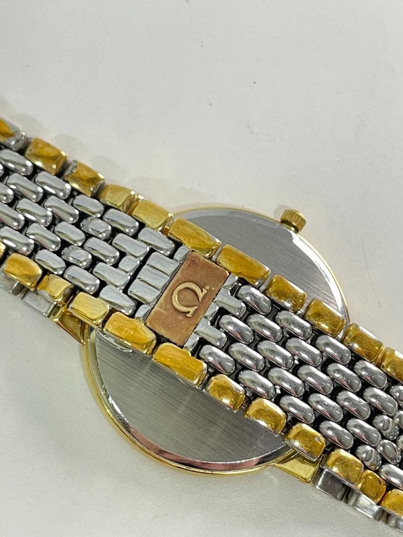 ◆OMEGA オメガ クォーツ ２針 ポイント ゴールド 腕時計　08189