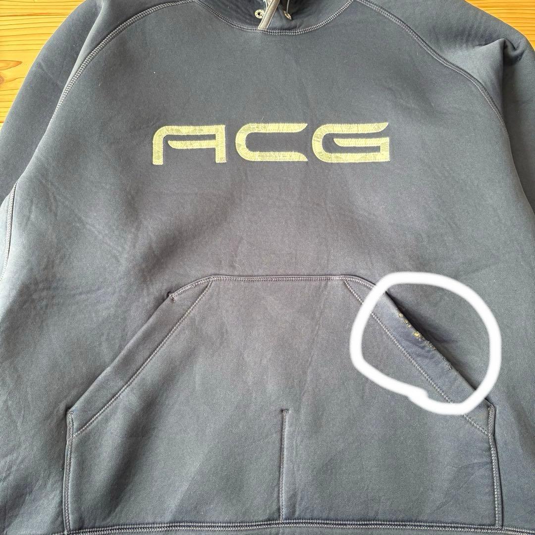 00s NIKE ACG 裏起毛 サムホール パーカー 紺