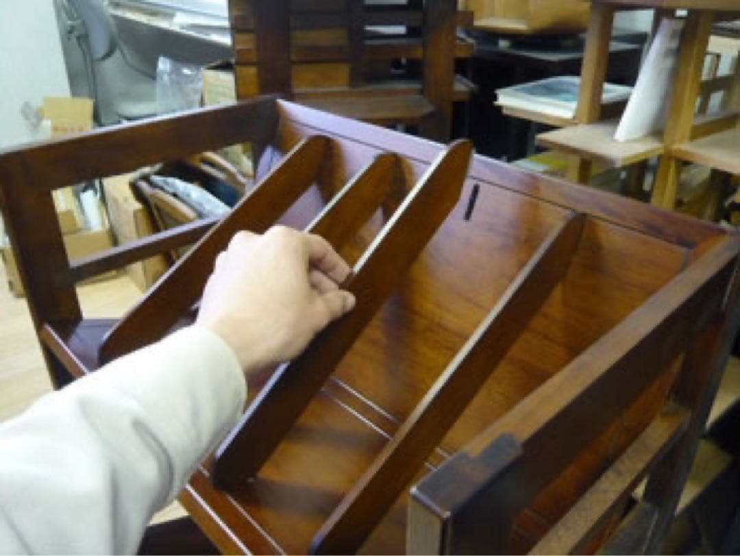 豊岡クラフト　木製 2段本棚 キャスター付き　ライトブラウン