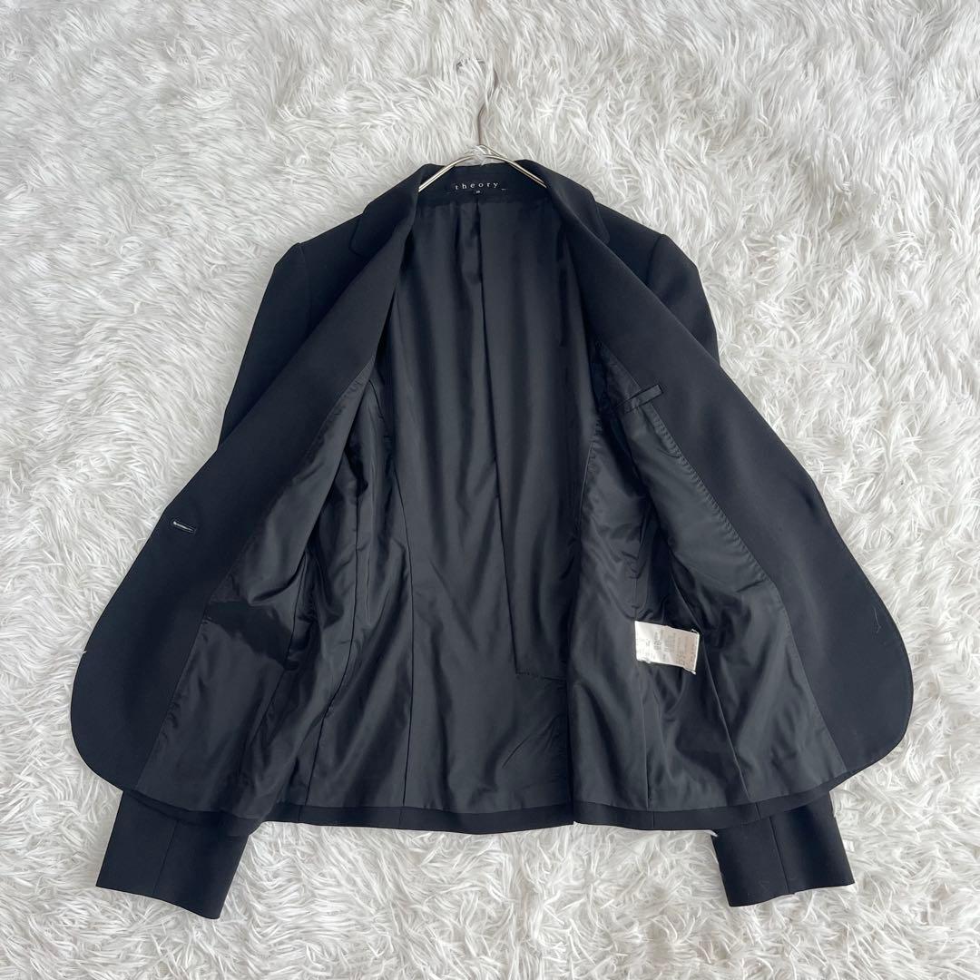 美品 セオリー パンツスーツセットアップ 上下 URBAN フレア ビジネス 黒