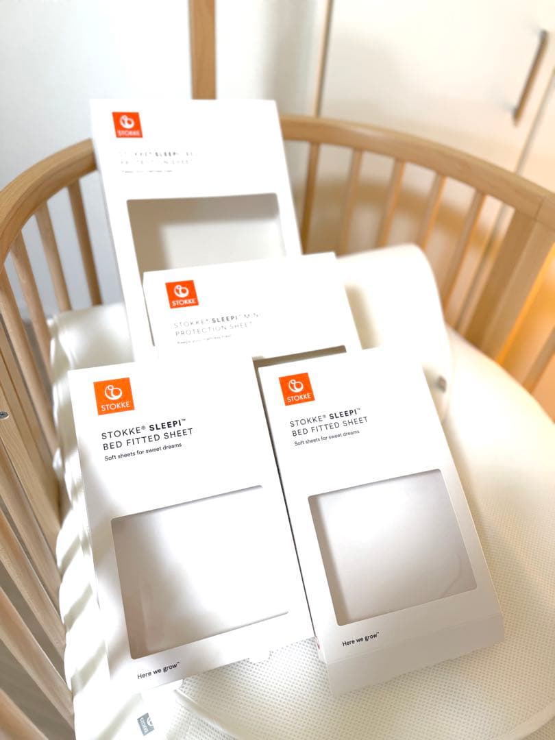 STOKKE スリーピーベビーベッド ナチュラルウッド　美品