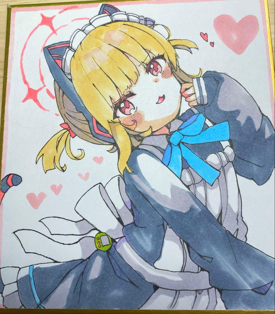 な*と様 ブルアカ メイドモモイ ファンアート 色紙