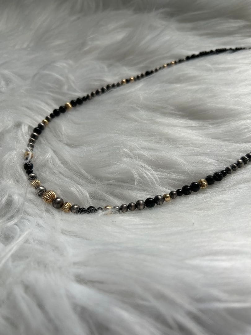 ナバホパール　14K SV925 NAVAJO インディアンジュエリー　50cm