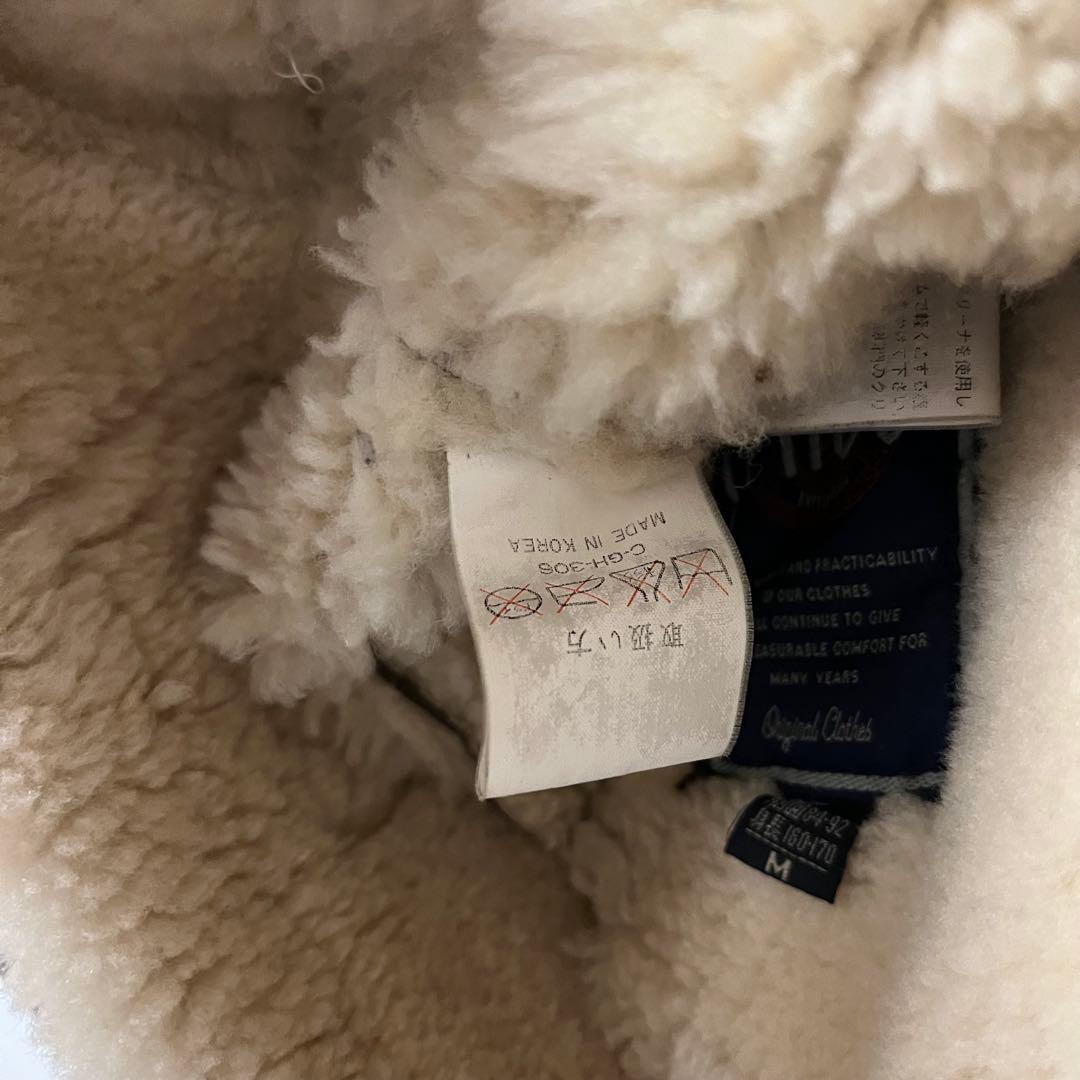 【vintage】リアルムートンジャケット ブラウンレザージャケット ボア襟付き