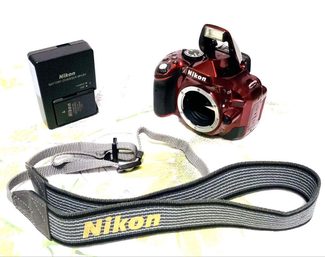 ❤️超新品級❤️一眼レフ❤️Nikon D5200 レッド❤️希少カラー