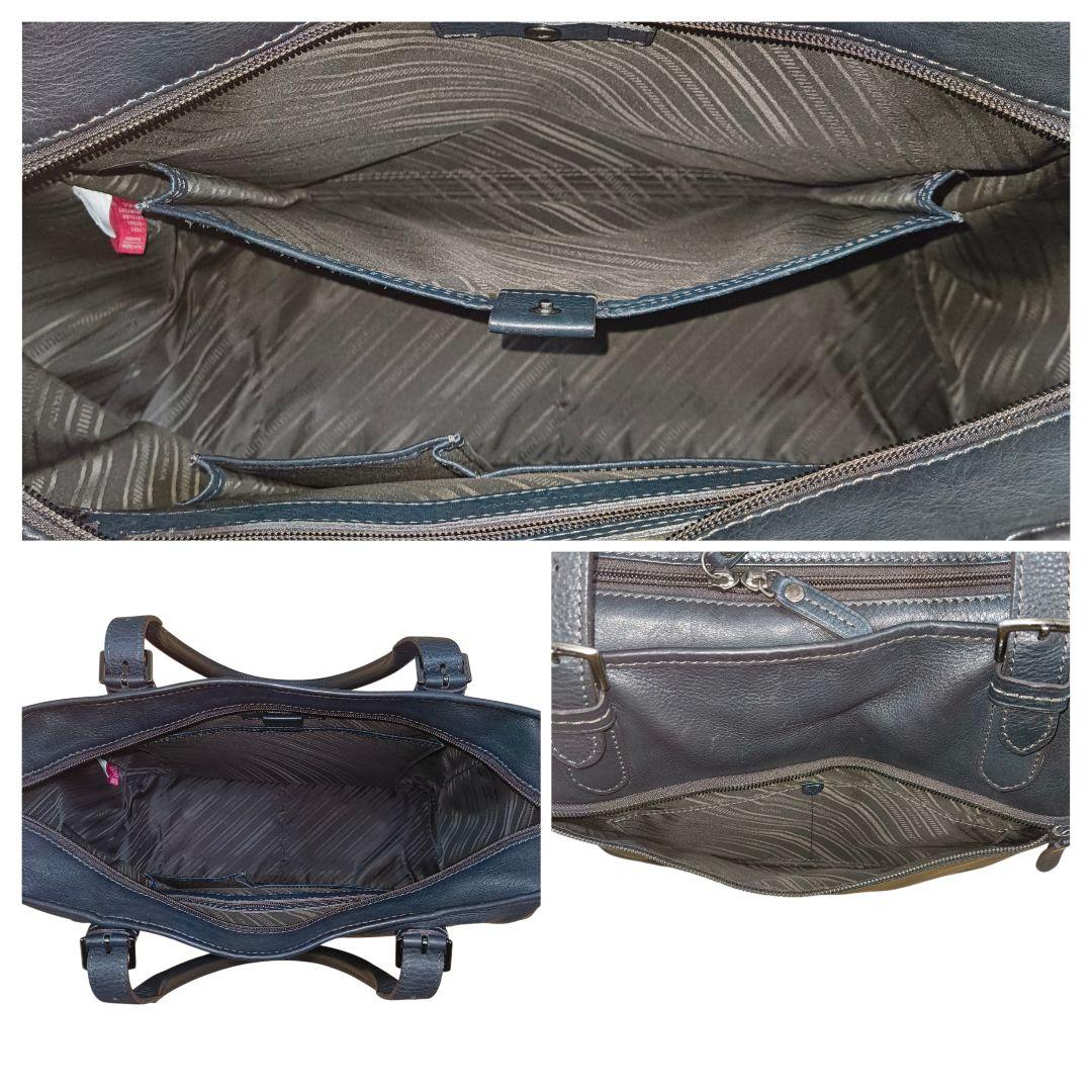 FUJITAKA フジタカ　ビジネスバッグ　トートバッグ　シボ革　A4　ネイビー