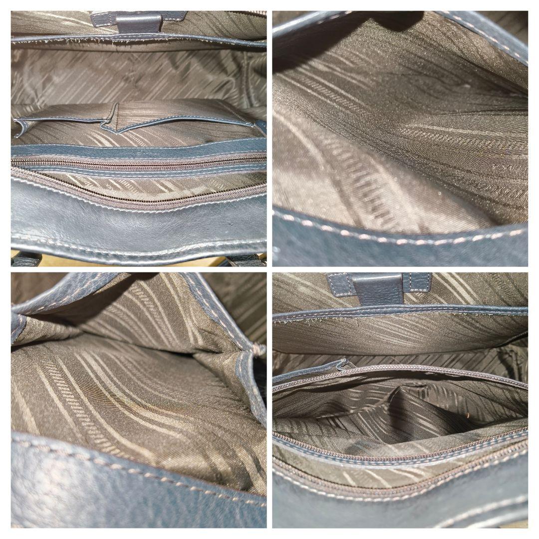 FUJITAKA フジタカ　ビジネスバッグ　トートバッグ　シボ革　A4　ネイビー