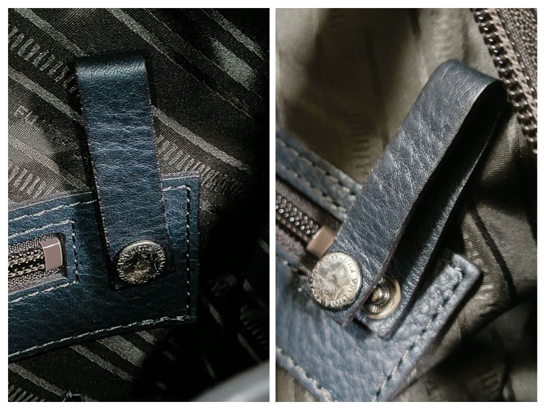 FUJITAKA フジタカ　ビジネスバッグ　トートバッグ　シボ革　A4　ネイビー